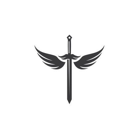 Sword illustration logo vector flat designのイラスト素材