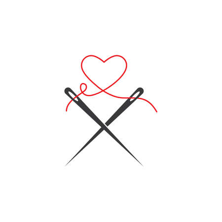 Tailor or textile logo vector flat designのイラスト素材