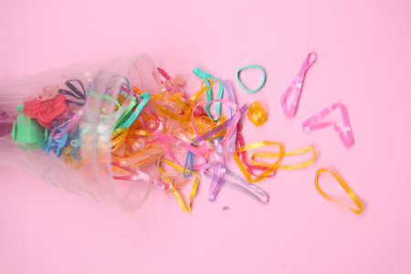 Colorful children hair rubber bandの写真素材