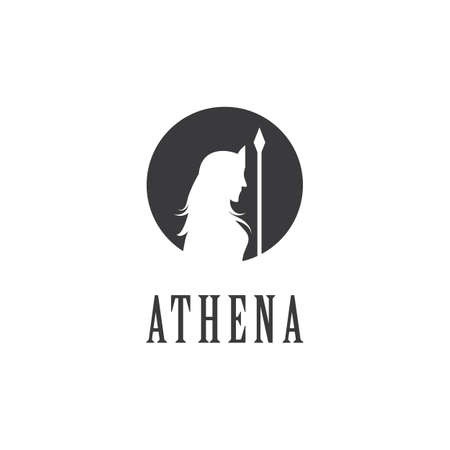 Silhouette of athena logo vector designのイラスト素材