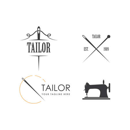 Tailor or textile logo vector flat designのイラスト素材