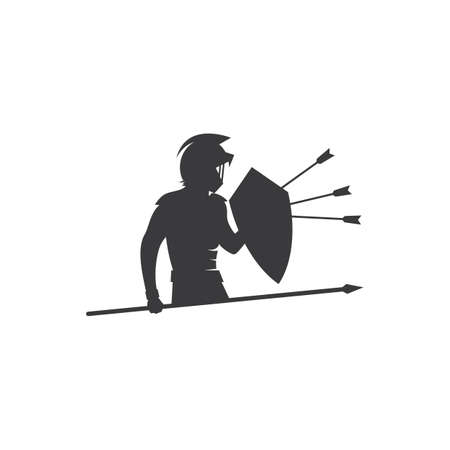 Horse knight hero logo vector designのイラスト素材