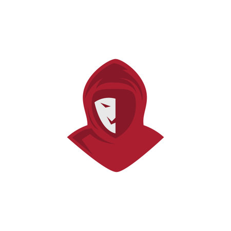 Anonymous hacker logo illustration vector flat designのイラスト素材