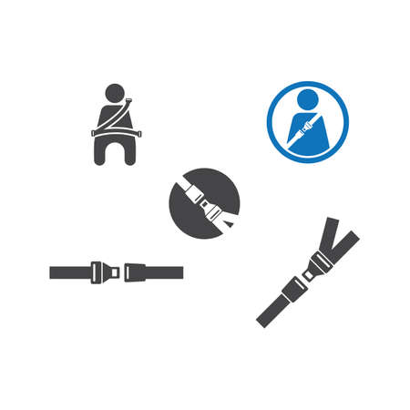 Seat belt icon flat design vectorのイラスト素材