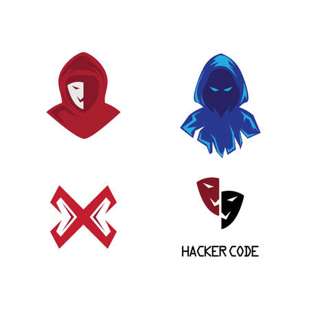 Anonymous hacker illustration vector flat designのイラスト素材