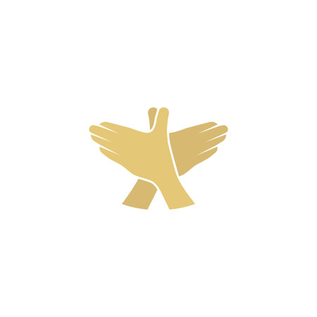 Hand gesture bird illustration logo designのイラスト素材