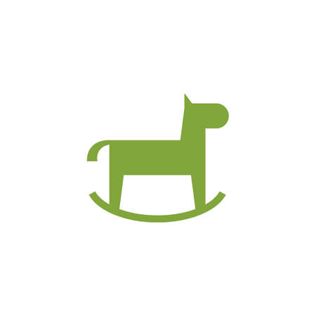 Rocking horse toy kids shop vector flat designのイラスト素材
