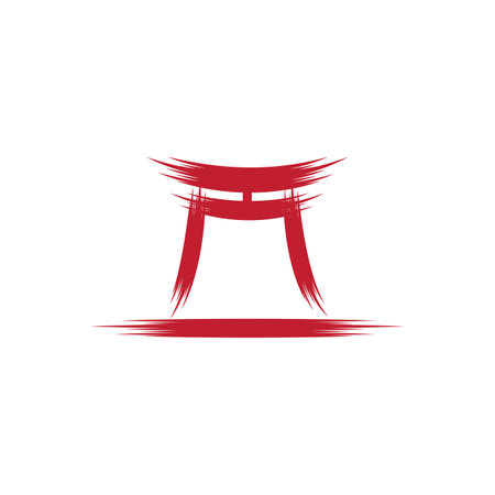 Torii gate illustration logo vector designのイラスト素材
