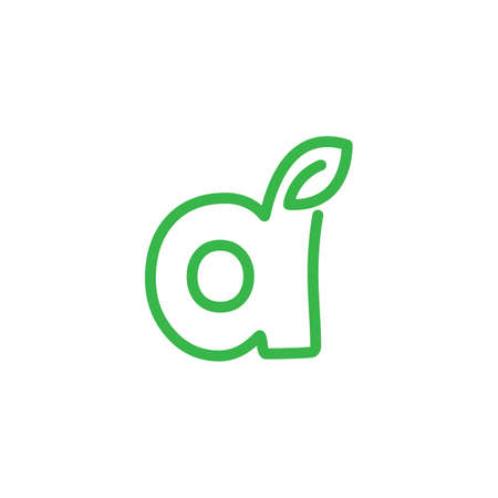 Leaf with initial Letter Logo natural Design Vector illustrationのイラスト素材