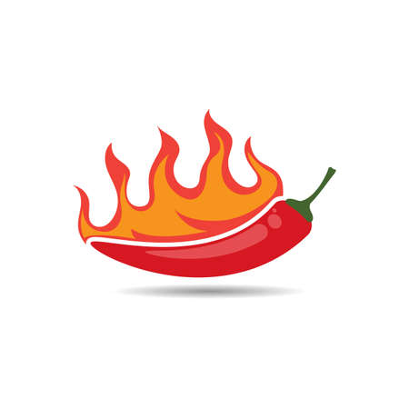 Red hot Chili illustration logo vector templateのイラスト素材