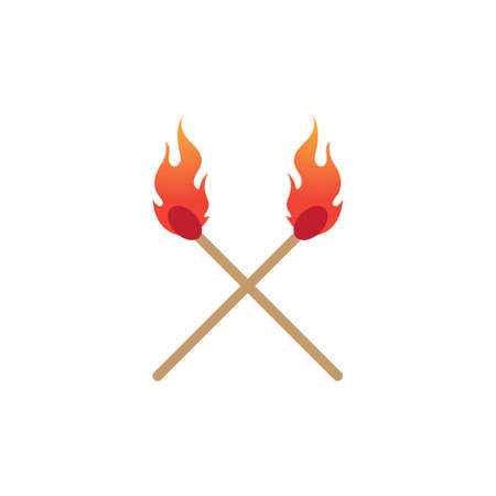 Match burning illustration vector flat designのイラスト素材