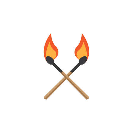 Match burning illustration vector flat designのイラスト素材
