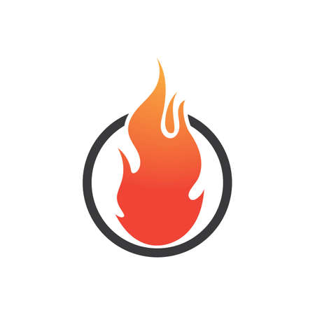 Fire flame Logo vector, Oil, gas and energy logo conceptのイラスト素材