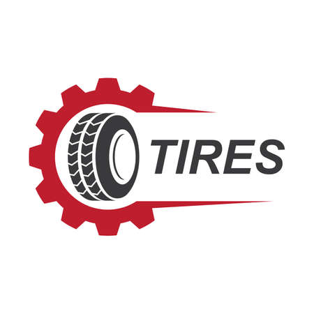 Tires and gear illustration logo vector templateのイラスト素材