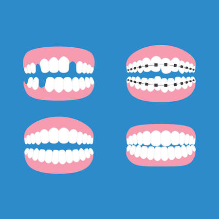 Denture icon vector flat designのイラスト素材