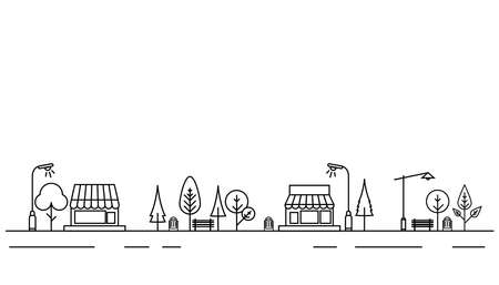 City skyline, city silhouette vector illustration in flat designのイラスト素材