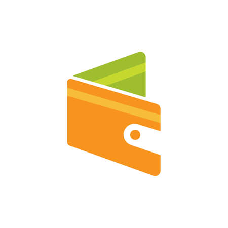 Wallet logo vector flat designのイラスト素材