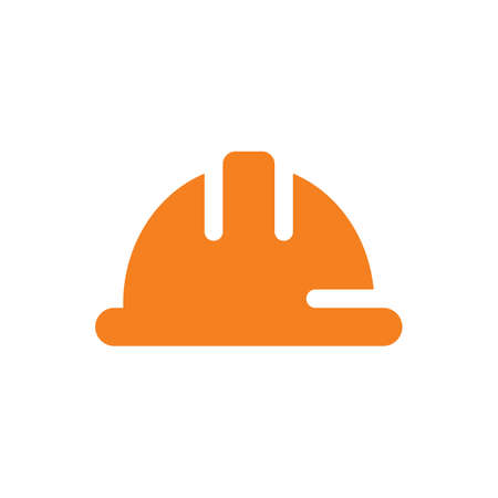 Construction worker hat or worker helmet logo vector flat designのイラスト素材