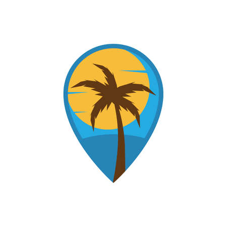 Palm tree leaf  illustration logo template vector designのイラスト素材