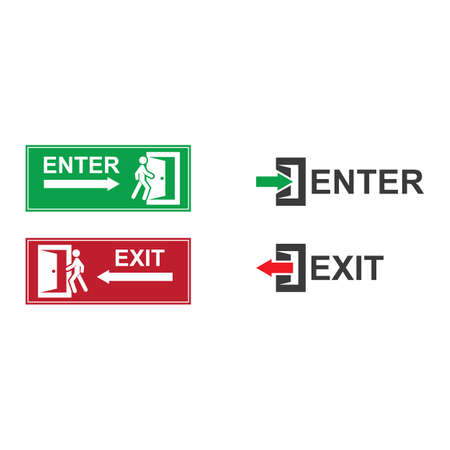 Enter and exit icon vector flat designのイラスト素材