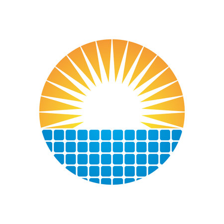 Solar panel logo vector flat design