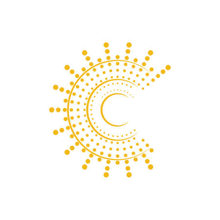 sun illustration logo vector icon templateの写真素材