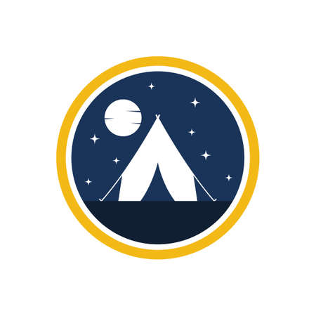 Camping tent logo icon vector flat design templateの写真素材
