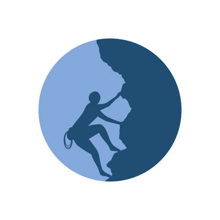 Rock climbing logo vector flat design templateの写真素材