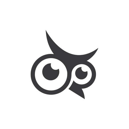 Owl logo vector icon flat design templateのイラスト素材