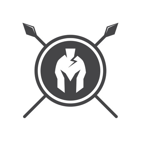 Spartan helmet logo vector designのイラスト素材