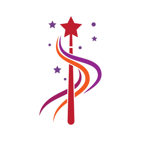 Wand Magic stick icon vector templateのイラスト素材
