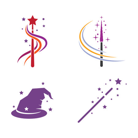 Wand Magic stick icon vector templateのイラスト素材