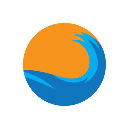 Water Wave illustration logo vector designのイラスト素材