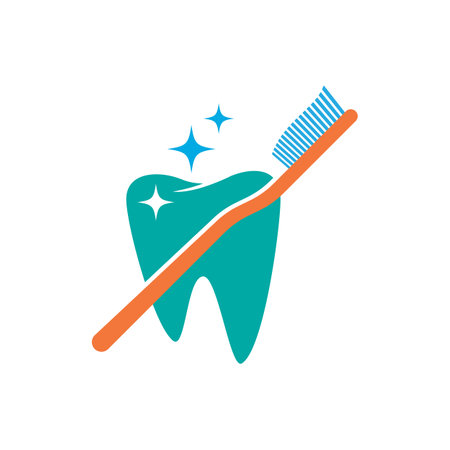 Toothbrush logo illustration vector flat designのイラスト素材