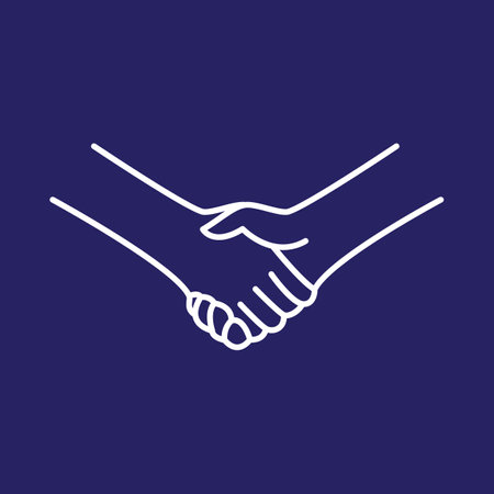 Hand Shake logo template vector flat designのイラスト素材