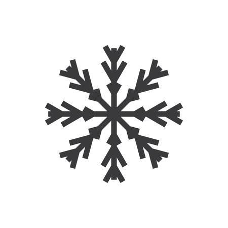 Snowflakes icon and symbol ilustration vector flat design templateのイラスト素材