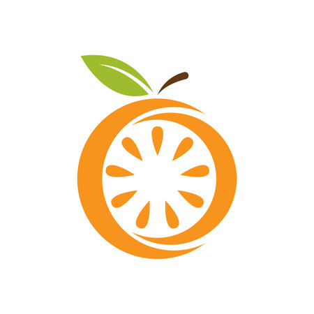 Orange fruit logo Vector illustration templateのイラスト素材