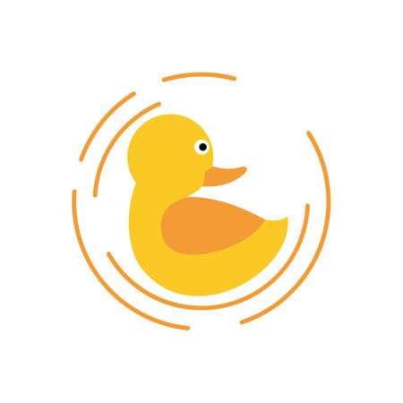 Duck logo vector ilustration icon flat design templateのイラスト素材