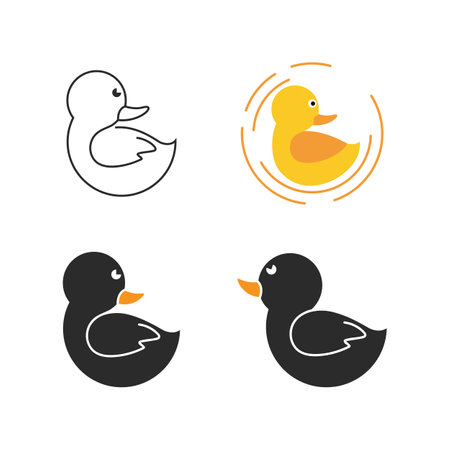 Duck logo vector ilustration icon flat design templateのイラスト素材