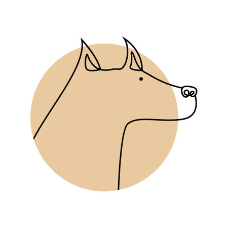 Dog head logo illustration vector flat designのイラスト素材
