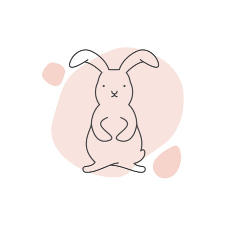 Rabbit illustration vector flat design templateのイラスト素材