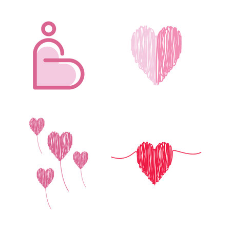 Love logo icon and symbol vector illustration flat designのイラスト素材