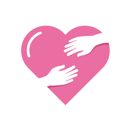 Love hand logo icon and symbol vector illustration flat designのイラスト素材