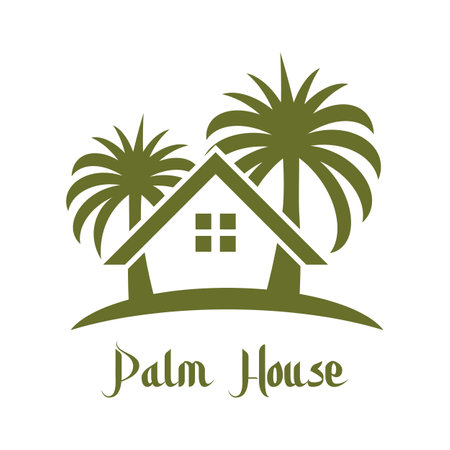 Date tree palm logo vector illustration flat designのイラスト素材