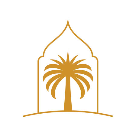 Date tree palm logo vector illustration flat designのイラスト素材