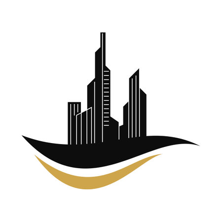 Modern City skyline vector illustration in flat designのイラスト素材