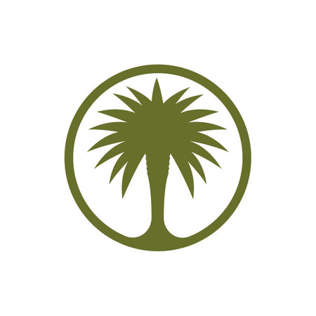 Date tree palm logo vector illustration flat designのイラスト素材