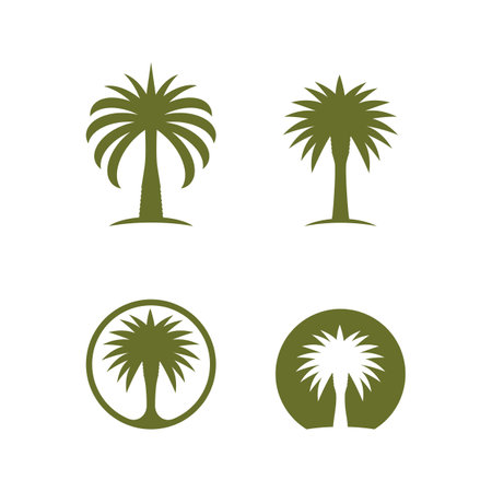 Dates tree palm logo vector illustration flat designのイラスト素材
