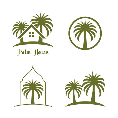 Dates tree palm logo vector illustration flat designのイラスト素材