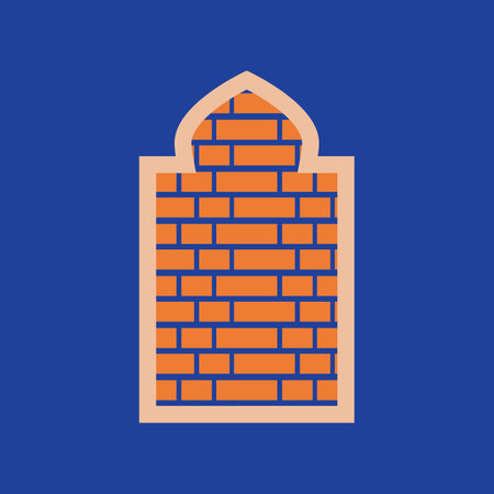 Islamic mosque brick wall concept vector flat designのイラスト素材